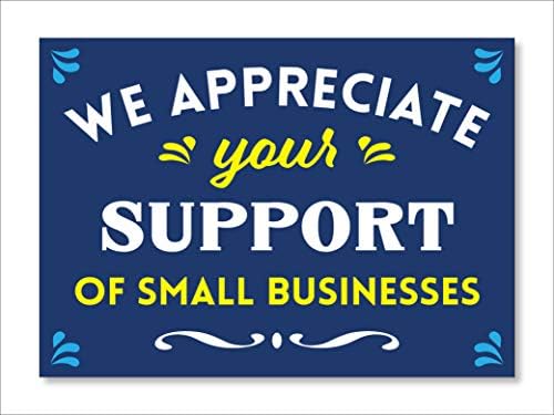 דמיין סימנים | תמיכה בעסקים קטנים - תודה על תמיכתך | חנות שלט מדבקות מקומי | 7 x 5